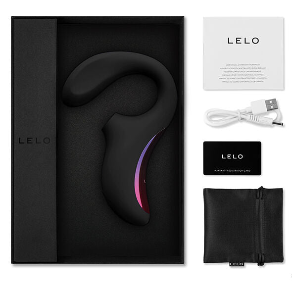 Lelo enigma doble estimulación succión masajeador negro