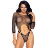 Leg body tanga de manga larga talla única blanco
