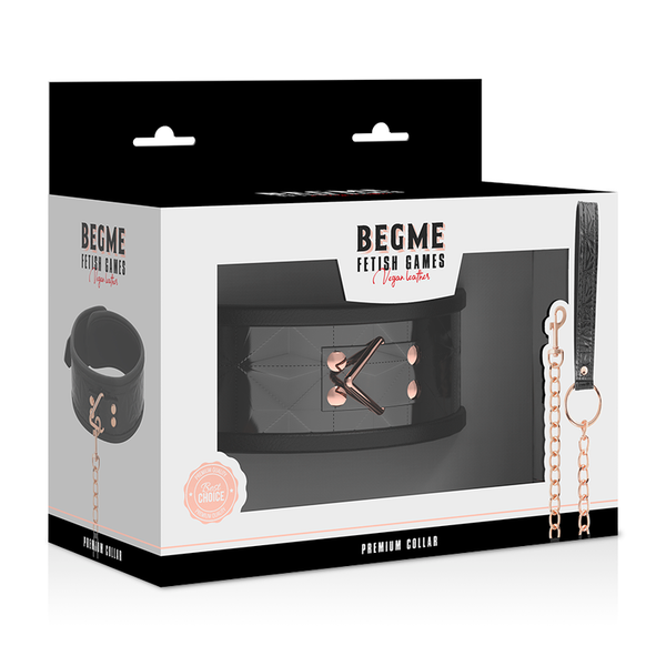 Begme black edition collar cuero vegano con forro de neopreno