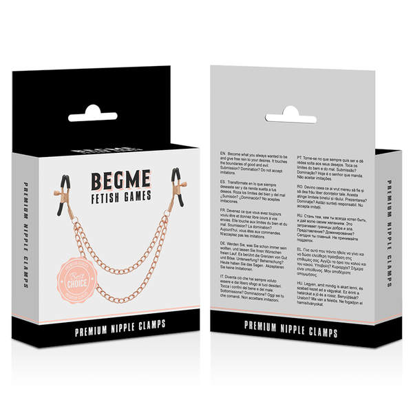 Begme black edition pinzas pezones con cadena