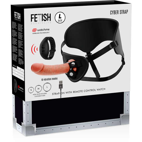 Fetish arnés con dildo control remoto tecnología watchme l