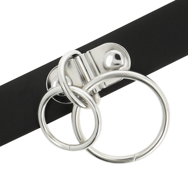 Coquette choker cuero vegano doble anilla