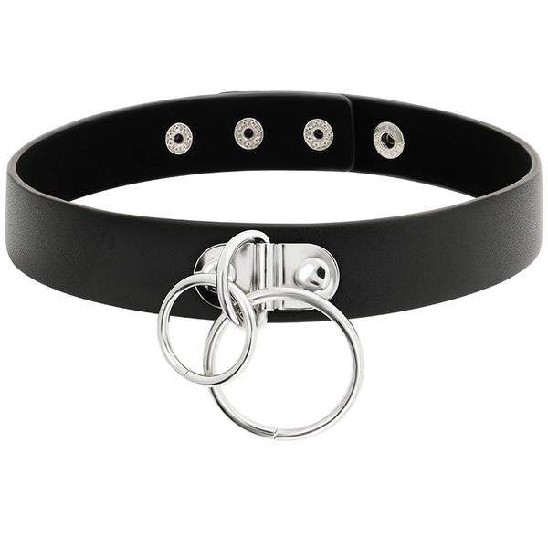 Coquette choker cuero vegano doble anilla