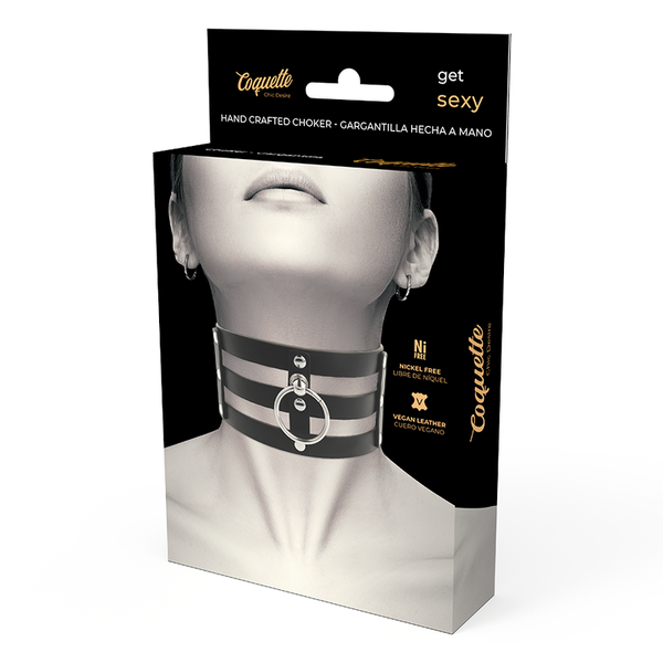 Coquette choker cuero vegano estilo fetish