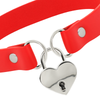 Coquette collar cuero vegano rojo accesorio corazón con llave
