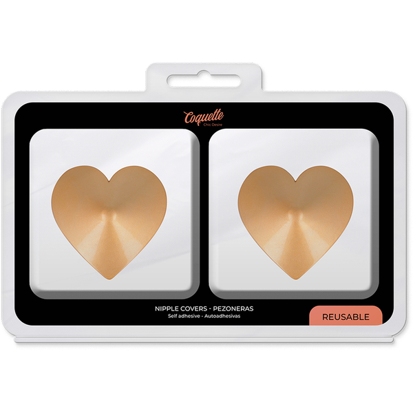 Coquette cubre pezones metal corazones dorados