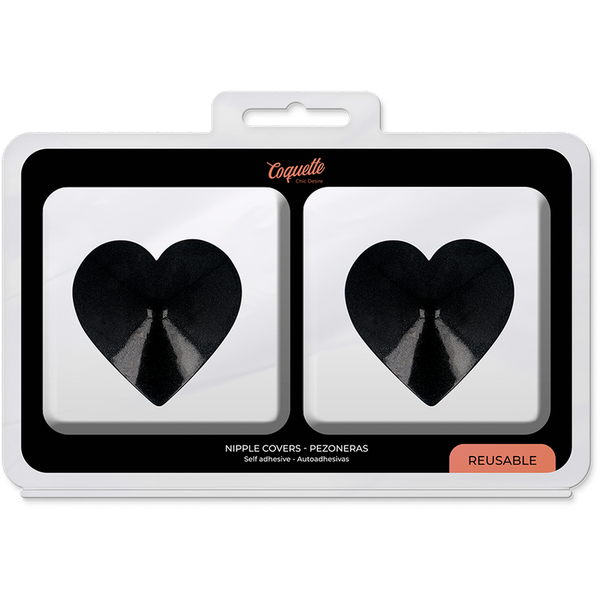 Coquette cubre pezones metal corazones negros