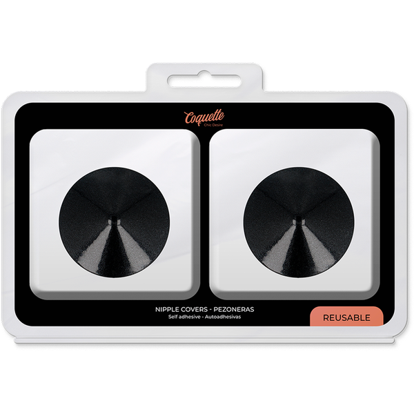 Coquette cubre pezones metal circulos negros