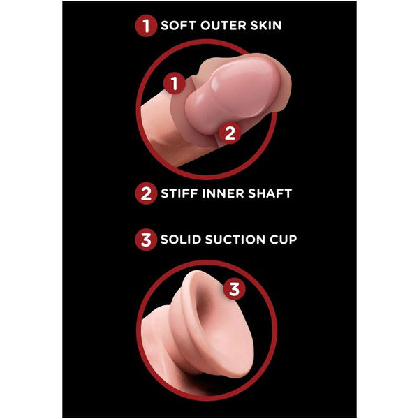 King plus 3d dildo swinging balls 15.2 cm natural