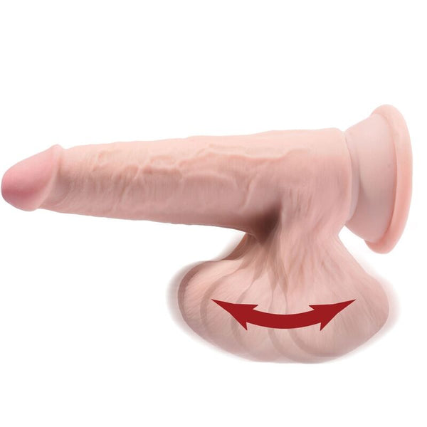 King plus 3d dildo swinging balls 15.2 cm natural