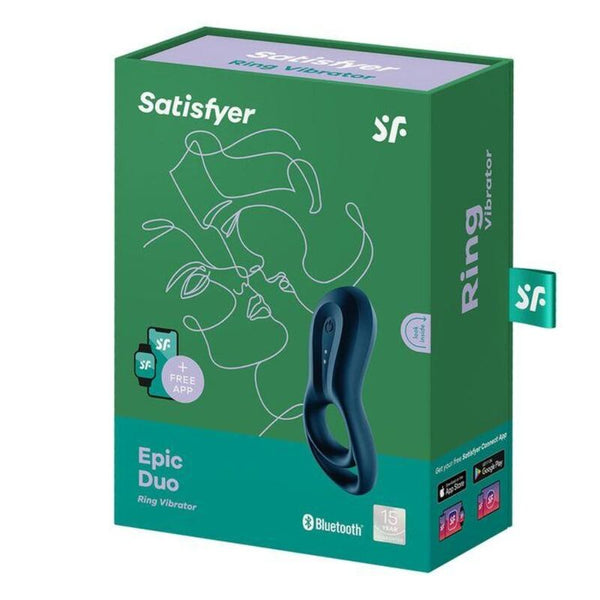 Epic duo anillo vibrador app azul