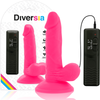 Diversia dildo realístico flexible con vibración rosa 17 cm o 3.3 cm