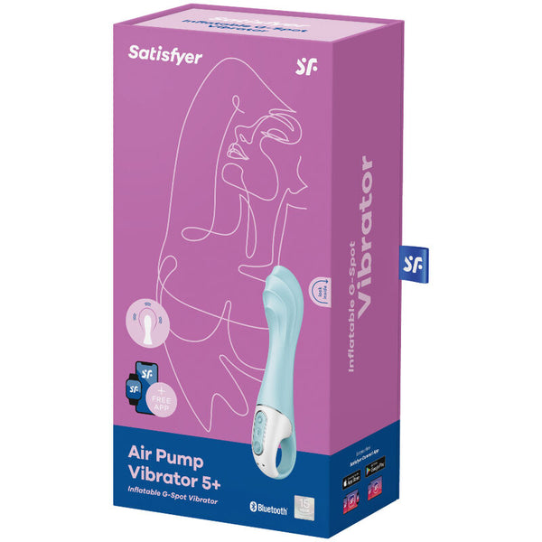 Vibrador hinchable Air Pump 5 para Punto G con app azul
