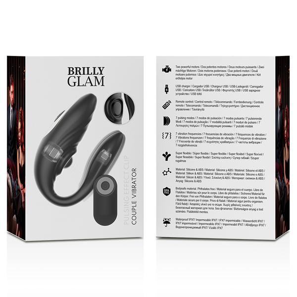 Vibrador para parejas Brilly Glam con pulsación y control remoto