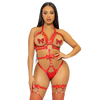 Leg kink teddy arnés con tachuelas talla l rojo