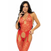 Leg body de red con tirantes talla única rojo