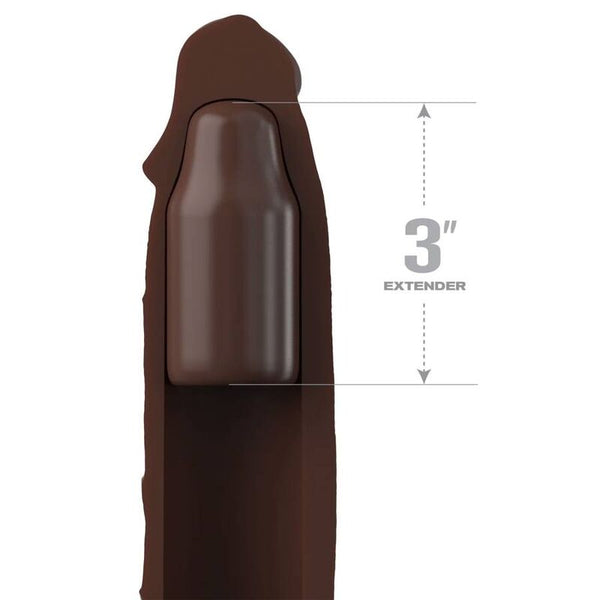 Extensión para el pene con arnés marrón 17,78 cm