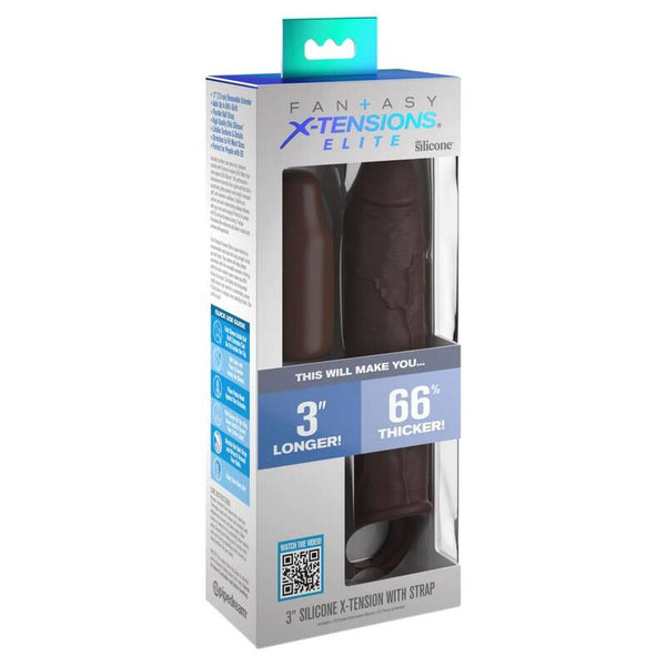 Extensión para el pene con arnés marrón 17,78 cm