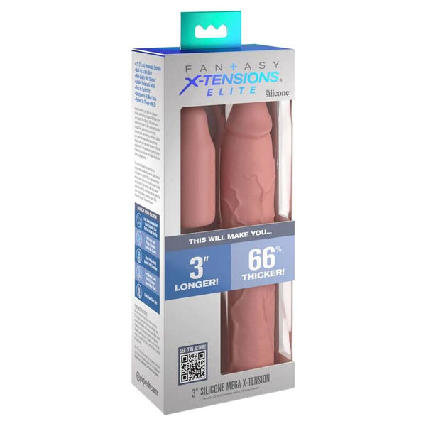 Funda para el pene Pipedreams 22,86 cm con plug de 7,62 cm tono piel