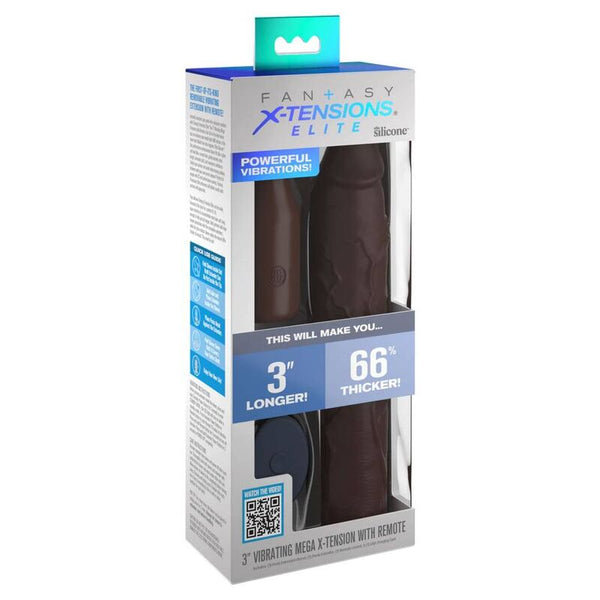Funda para el pene Pipedreams 22,86 cm con plug de 7,62 cm y control remoto marrón
