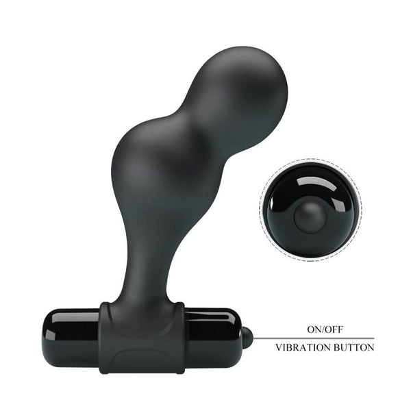 Plug anal vibrador de silicona negro