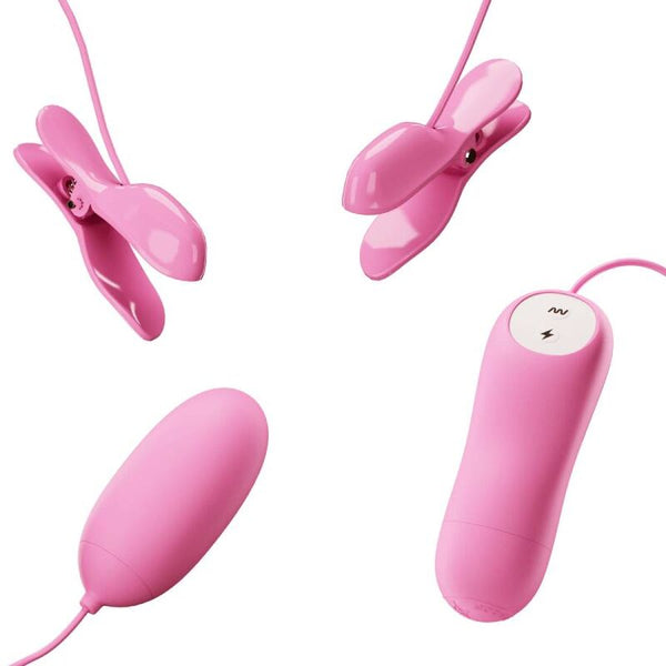 Pretty pinzas con vibración y eletroshock rosa