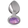 Intense plug anal metal aluminio con cristal violeta talla s