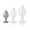 Intense plug anal metal aluminio con cristal violeta talla s