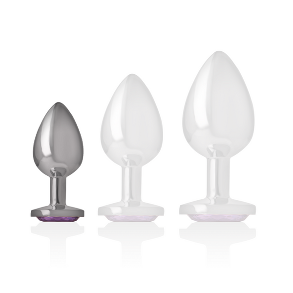 Intense plug anal metal aluminio con cristal violeta talla s