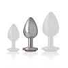 Intense plug anal metal aluminio con cristal violeta talla m