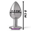 Intense plug anal metal aluminio con cristal violeta talla m