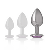 Intense plug anal metal aluminio con cristal violeta talla l
