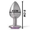 Intense plug anal metal aluminio con cristal violeta talla l