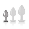 Intense plug anal metal aluminio con cristal negro talla s