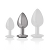 Intense plug anal metal aluminio con cristal negro talla m