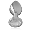 Intense plug anal metal aluminio con cristal plata talla s