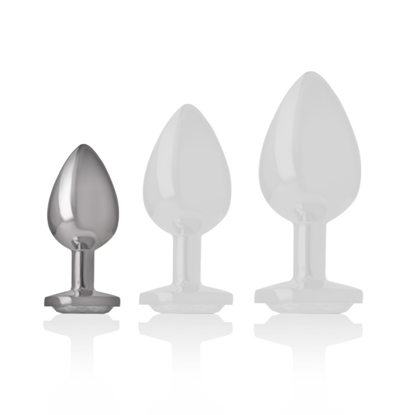 Intense plug anal metal aluminio con cristal plata talla s