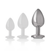 Intense plug anal metal aluminio con cristal plata talla l
