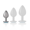 Intense plug anal metal aluminio con cristal azul talla s