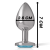 Intense plug anal metal aluminio con cristal azul talla s