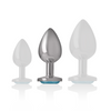 Intense plug anal metal aluminio con cristal azul talla m