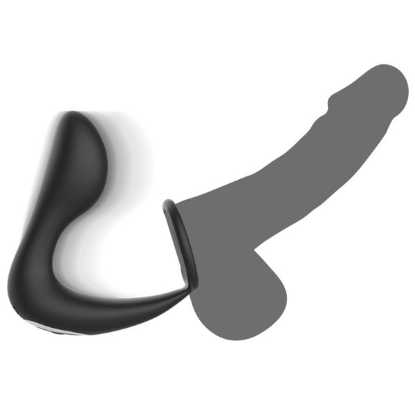 Masajeador anal con control remoto de silicona recargable negro