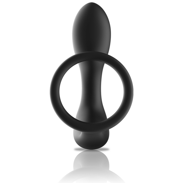 Masajeador anal con control remoto de silicona recargable negro