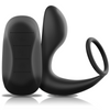 Masajeador anal con control remoto de silicona recargable negro