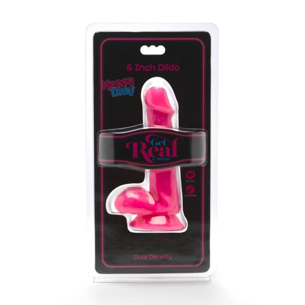 Get happy dicks dildo 12 cm con testículos rosa