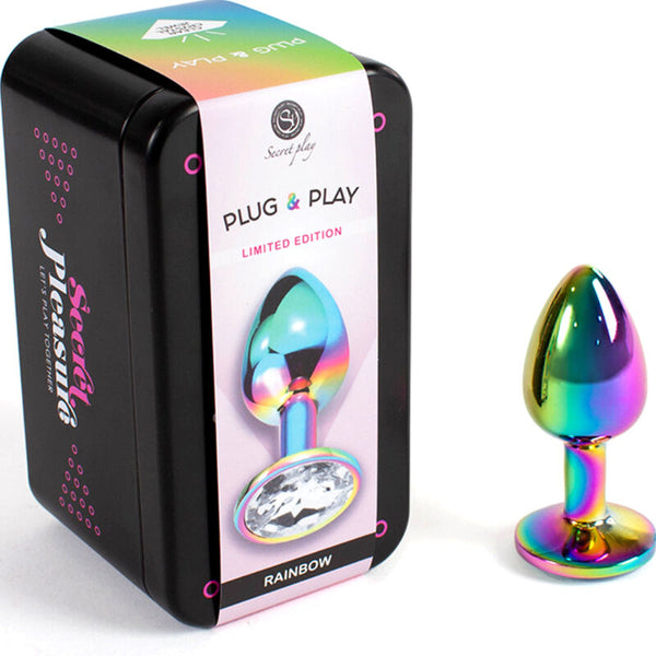 Plug anal de metal Secretplay multicolor talla S 7 cm