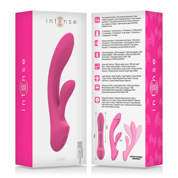 Luigi vibrador rabbit silicona liquida rosa
