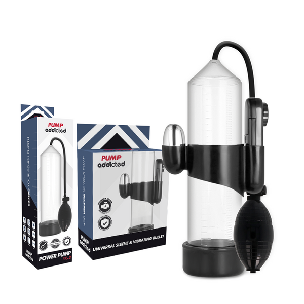 Bomba erección rx3 transparente con vibrador
