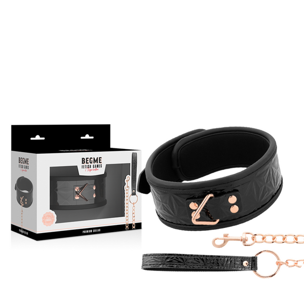 Begme black edition collar cuero vegano con forro de neopreno