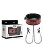 Begme red edition collar con cadenas y pinzas pezones con forro de neopreno